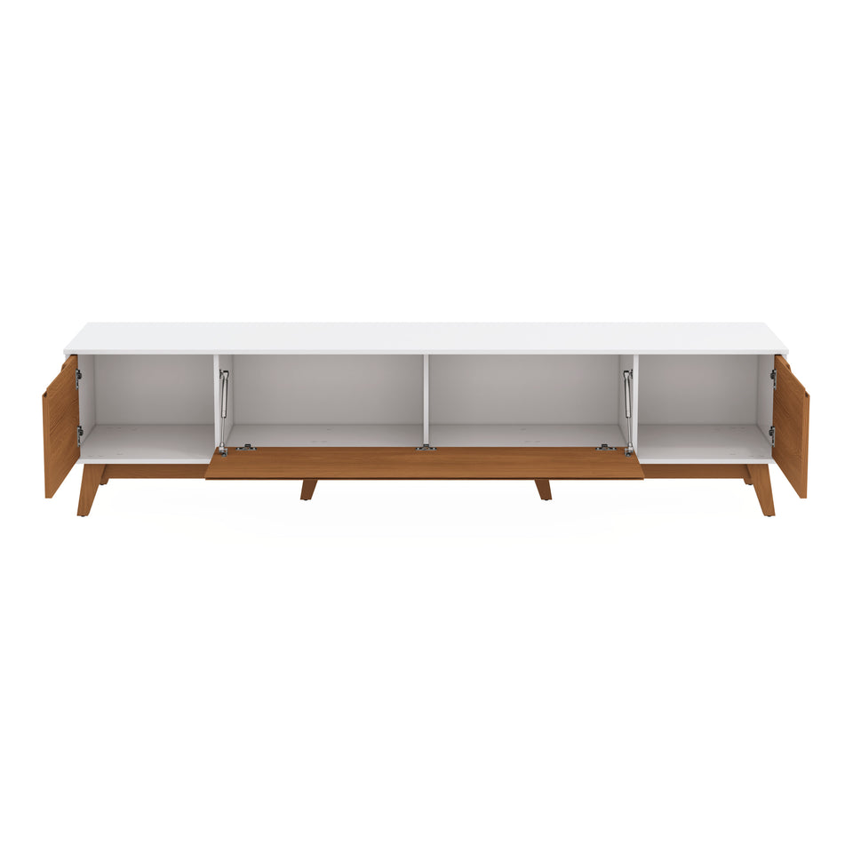 Mueble TV 85" Kappesberg 218cm con 3 Puertas Blanco/Canela
