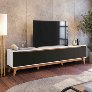 Mueble TV 85" Kappesberg 218cm con 3 Puertas Blanco/Negro