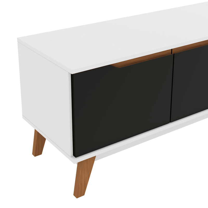 Mueble TV 85" Kappesberg 218cm con 3 Puertas Blanco/Negro