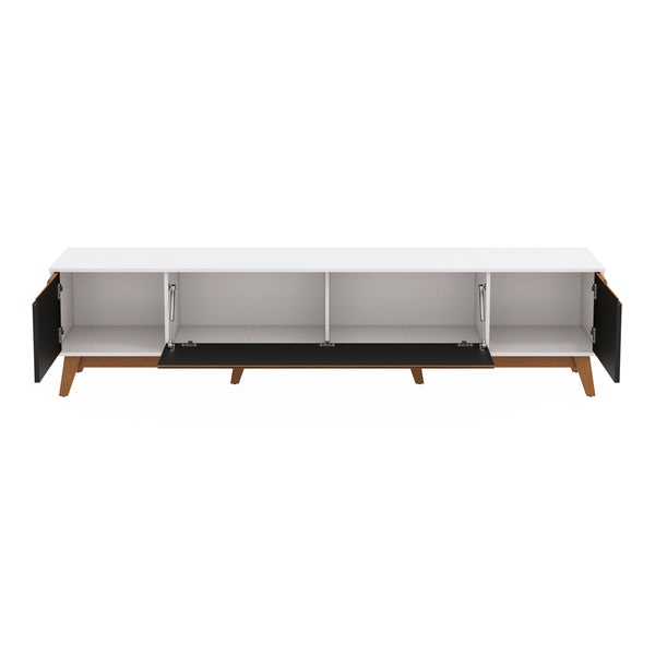 Mueble TV 85" Kappesberg 218cm con 3 Puertas Blanco/Negro