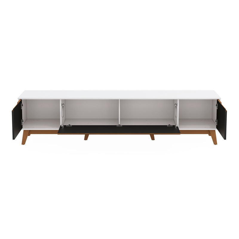 Mueble TV 85" Kappesberg 218cm con 3 Puertas Blanco/Negro