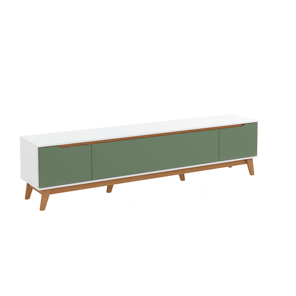 Mueble TV 85" Kappesberg 218cm con 3 Puertas Blanco/Verde