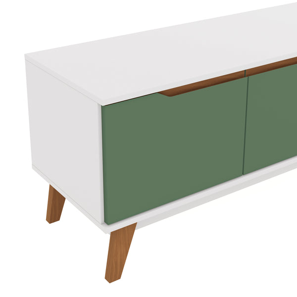 Mueble TV 85" 3 Puertas 218cm Blanco/Verde Kappesberg