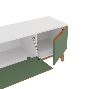 Mueble TV 85" Kappesberg 218cm con 3 Puertas Blanco/Verde