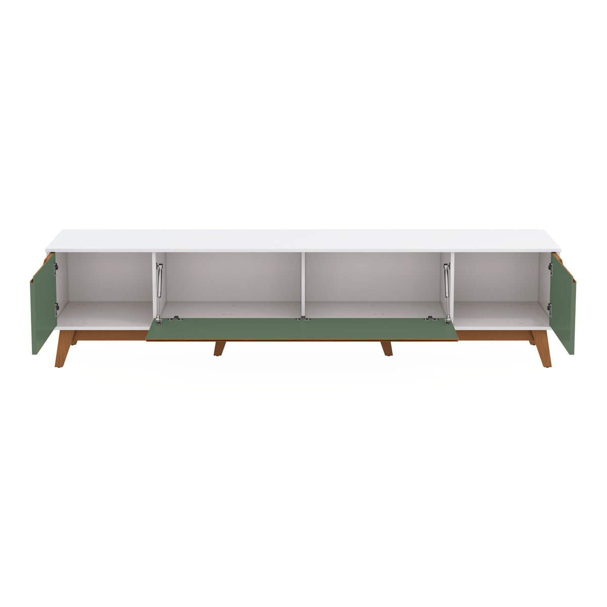 Mueble TV 85" Kappesberg 218cm con 3 Puertas Blanco/Verde