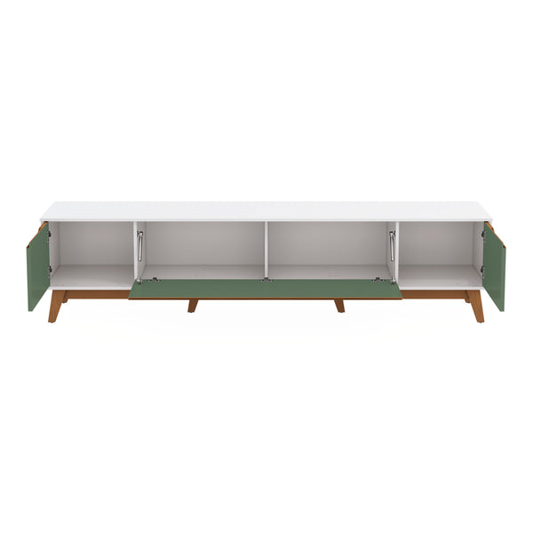 Mueble TV 85" Kappesberg 218cm con 3 Puertas Blanco/Verde