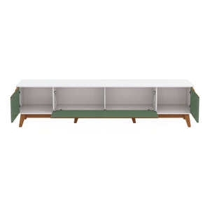Mueble TV 85" 3 Puertas 218cm Blanco/Verde Kappesberg
