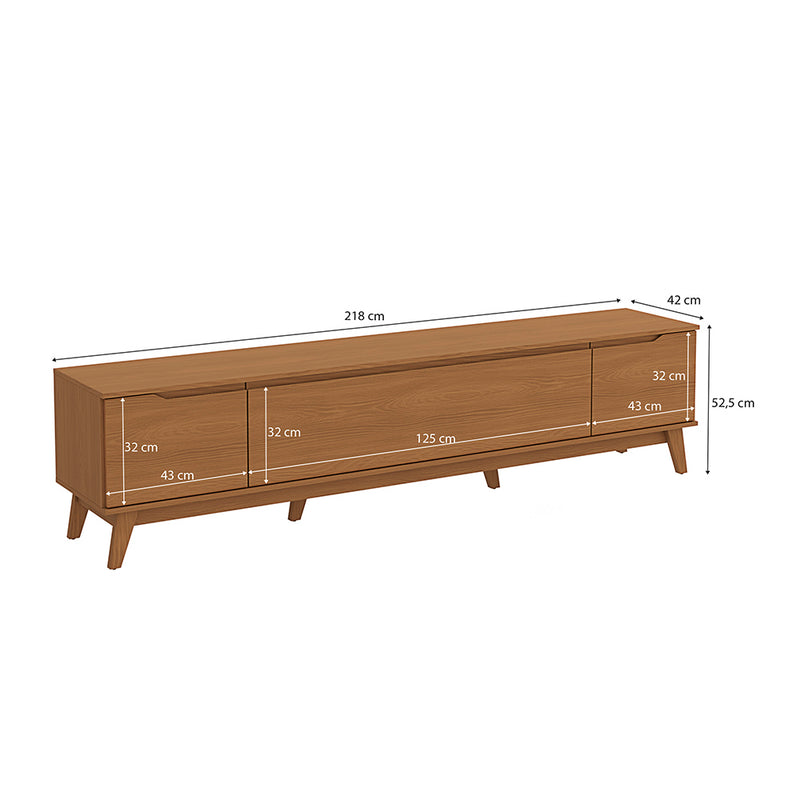 Mueble TV 85" Kappesberg 218cm con 3 Puertas Canela