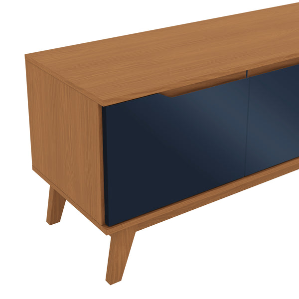 Rack TV Kappesberg 218cm Canela/Azul 3 Puertas