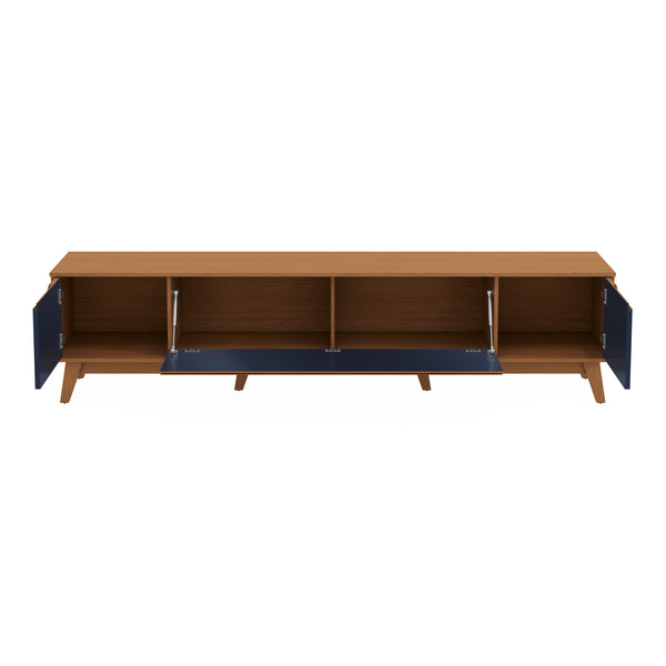 Mueble TV 85" Kappesberg 218cm con 3 Puertas Canela/Azul