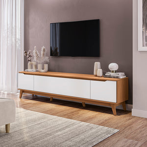 Mueble TV 85" Kappesberg 218cm con 3 Puertas Canela/Blanco