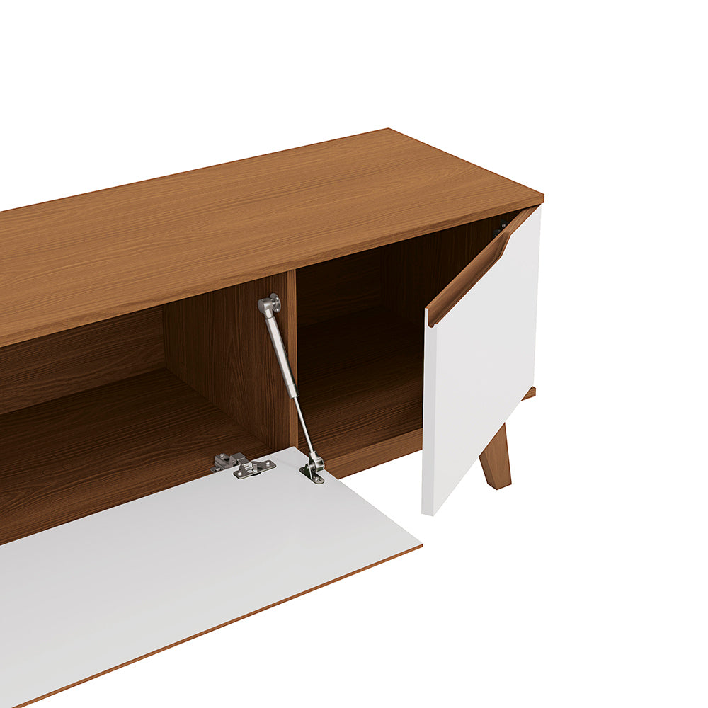 Mueble TV 85" Kappesberg 218cm con 3 Puertas Canela/Blanco