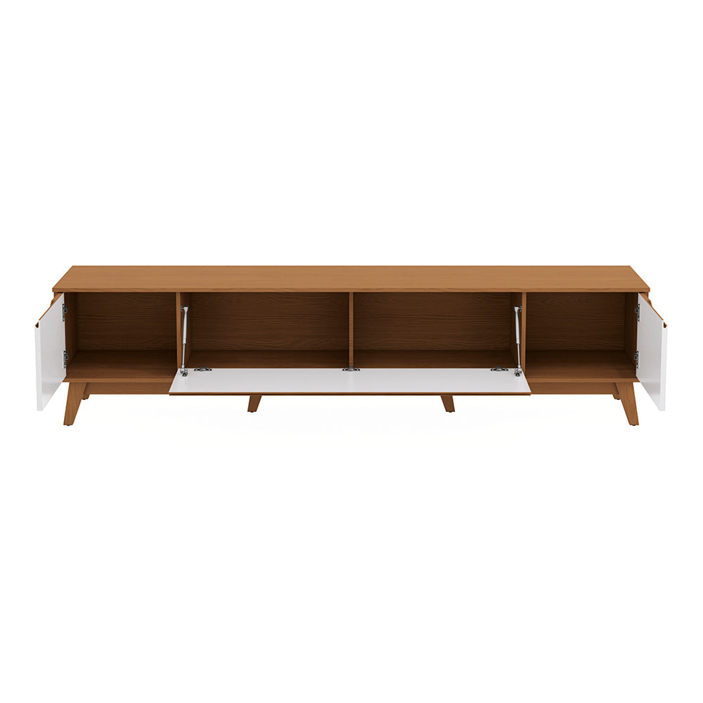 Mueble TV 85" Kappesberg 218cm con 3 Puertas Canela/Blanco