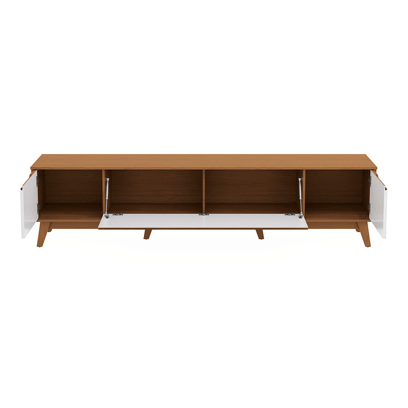 Mueble TV 85" Kappesberg 218cm con 3 Puertas Canela/Blanco