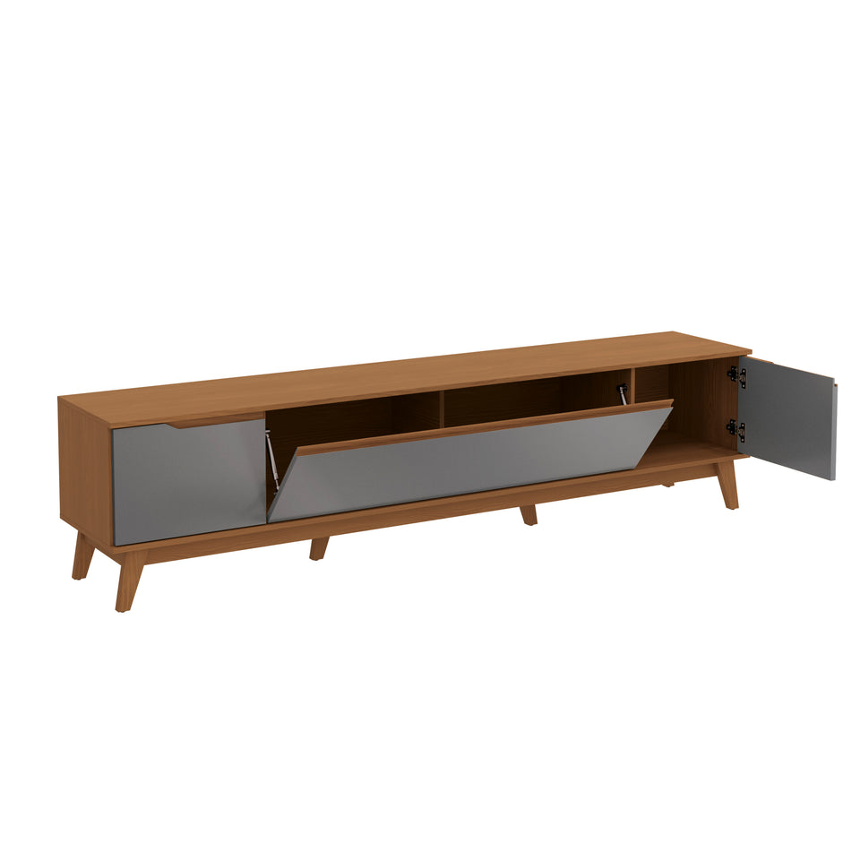 Mueble TV 85" 3 Puertas 218cm Canela/Gris Kappesberg