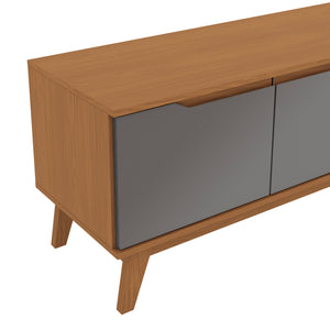 Mueble TV 85" 3 Puertas 218cm Canela/Gris Kappesberg