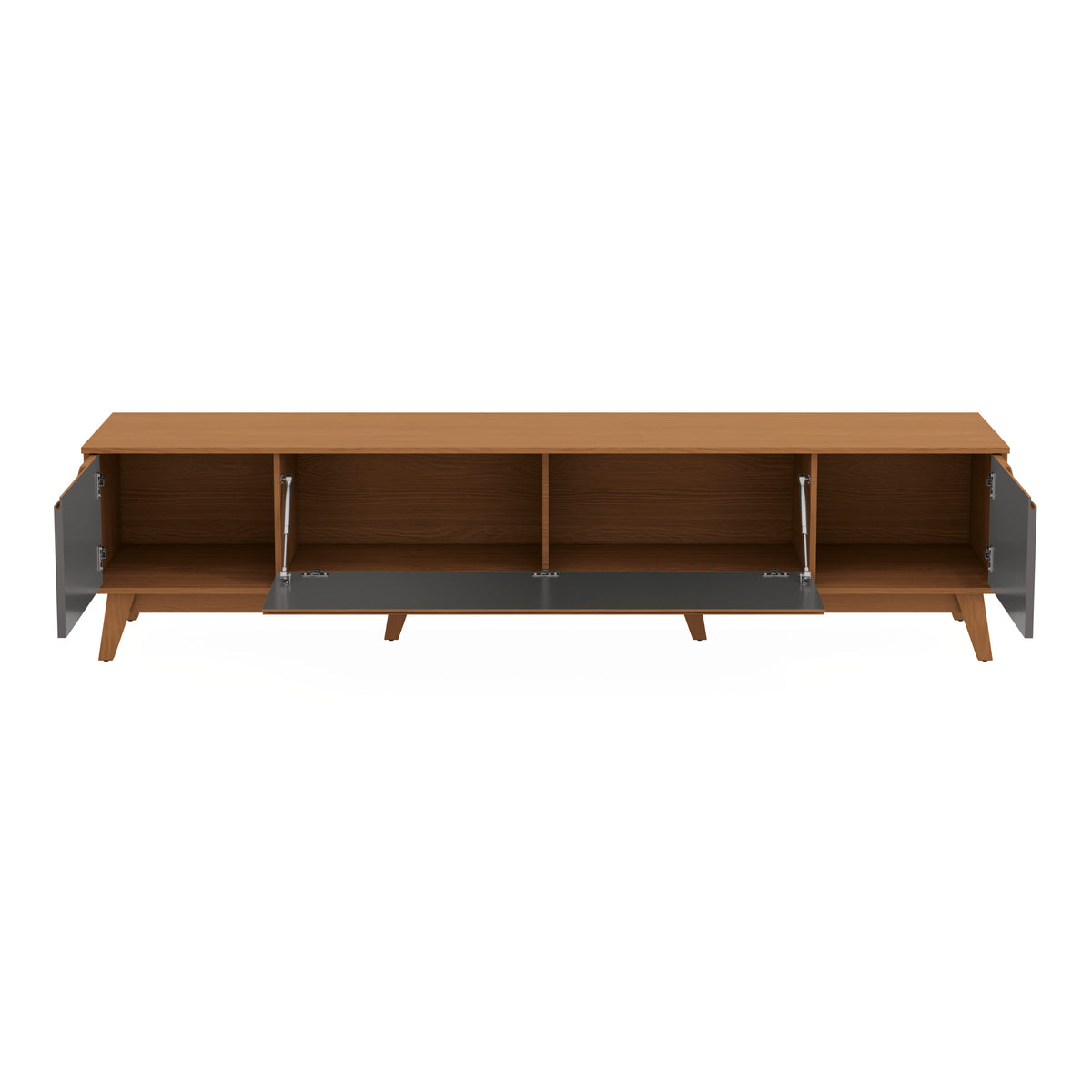 Mueble TV 85" Kappesberg 218cm con 3 Puertas Canela/Gris