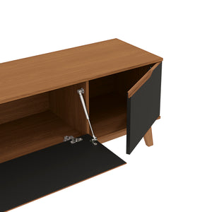 Mueble TV 85" Kappesberg 218cm con 3 Puertas Canela/Negro