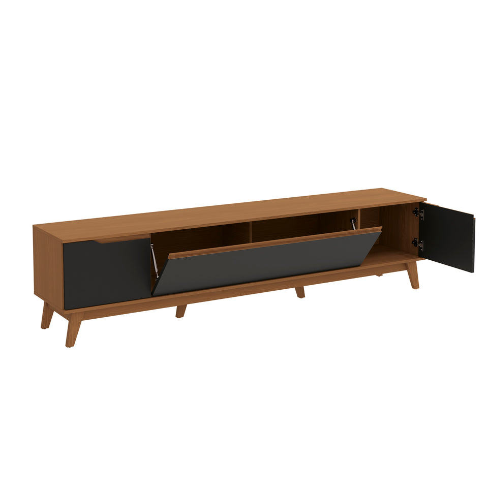Mueble TV 85" Kappesberg 218cm con 3 Puertas Canela/Negro