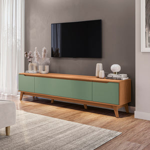 Mueble TV 85" Kappesberg 218cm con 3 Puertas Canela/Verde
