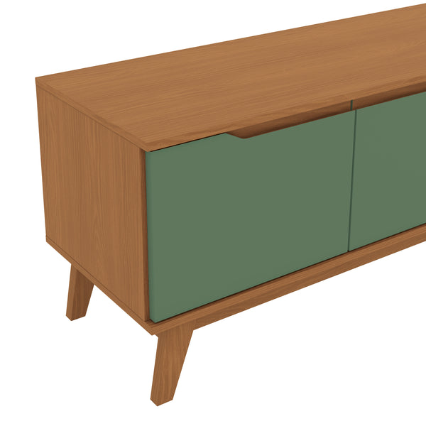 Mueble TV 85" Kappesberg 218cm con 3 Puertas Canela/Verde