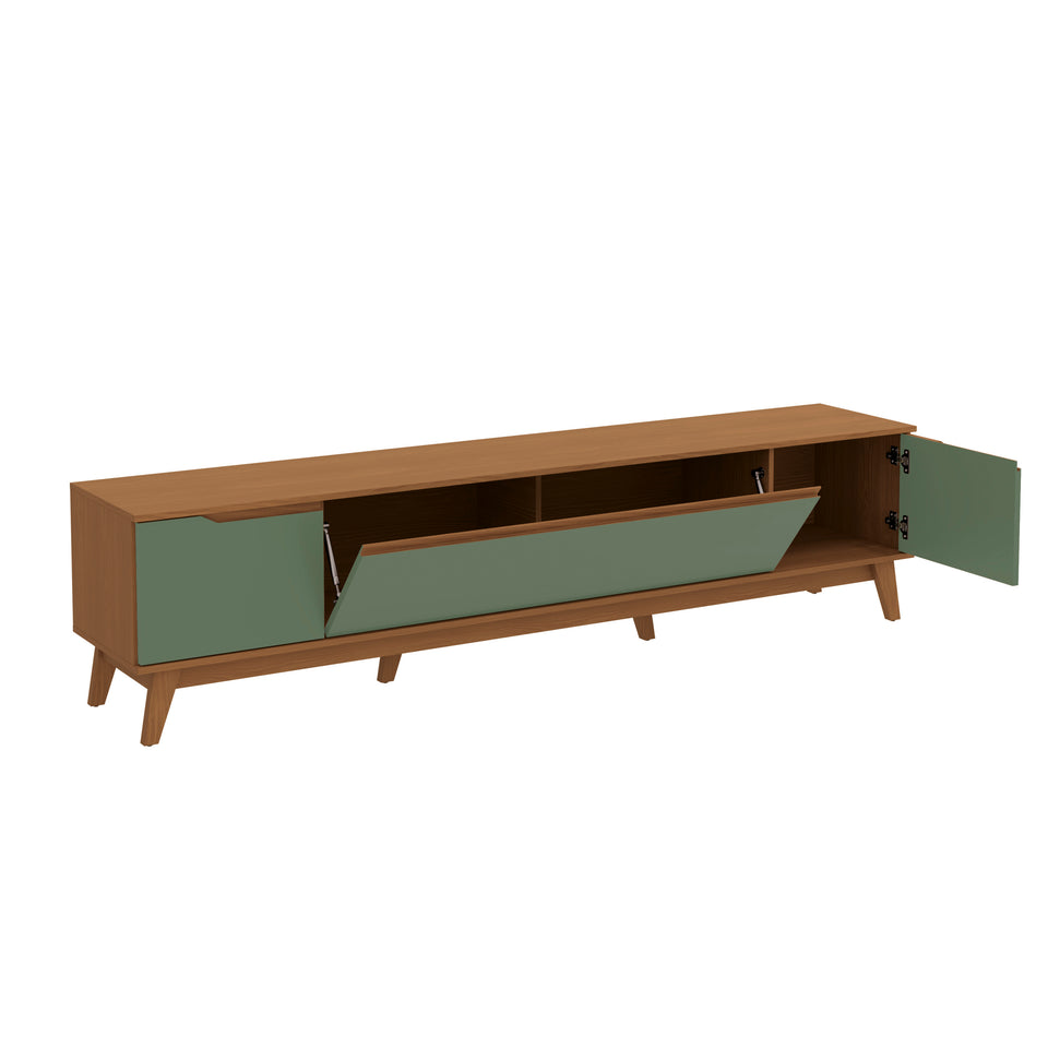 Mueble TV 85" 3 Puertas 218cm Canela/Verde Kappesberg