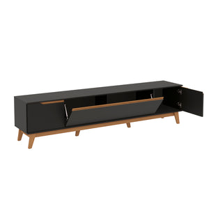 Mueble TV 85" Kappesberg 218cm con 3 Puertas Negro