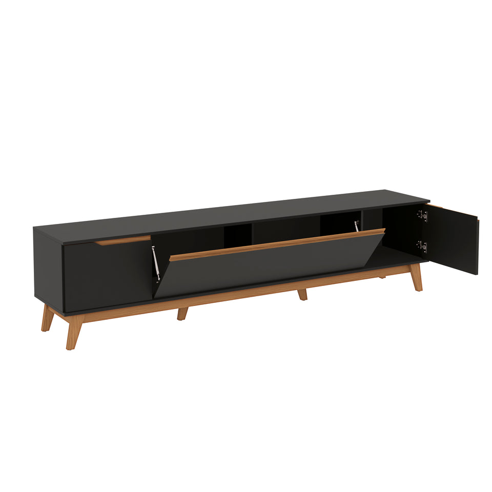 Mueble TV 85" Kappesberg 218cm con 3 Puertas Negro