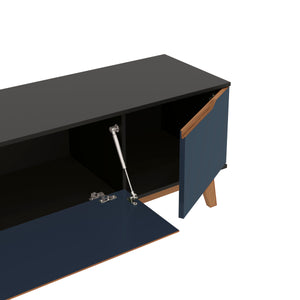 Mueble TV 85" Kappesberg 218cm con 3 Puertas Negro/Azul