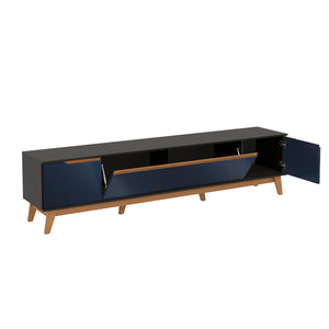 Mueble TV 85" Kappesberg 218cm con 3 Puertas Negro/Azul