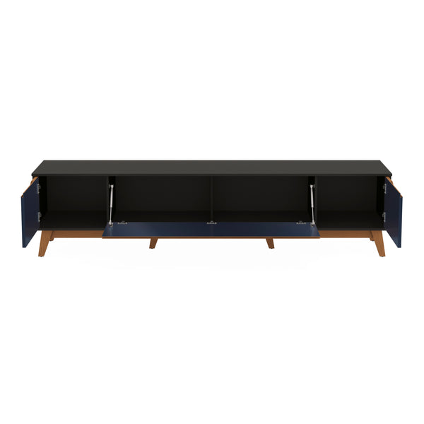 Mueble TV 85" Kappesberg 218cm con 3 Puertas Negro/Azul