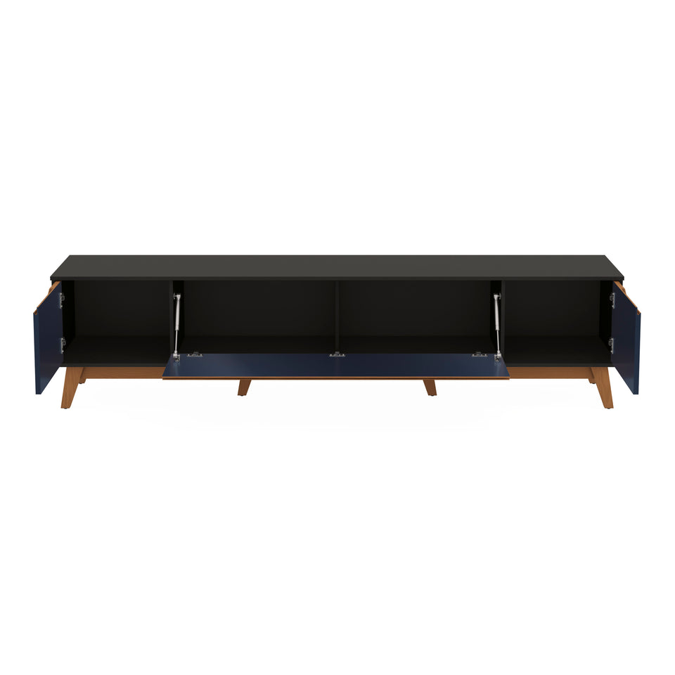Mueble TV 85" Kappesberg 218cm con 3 Puertas Negro/Azul