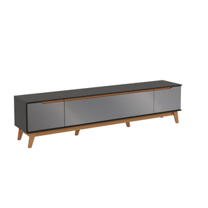 Mueble TV 85" Kappesberg 218cm con 3 Puertas Negro/Gris