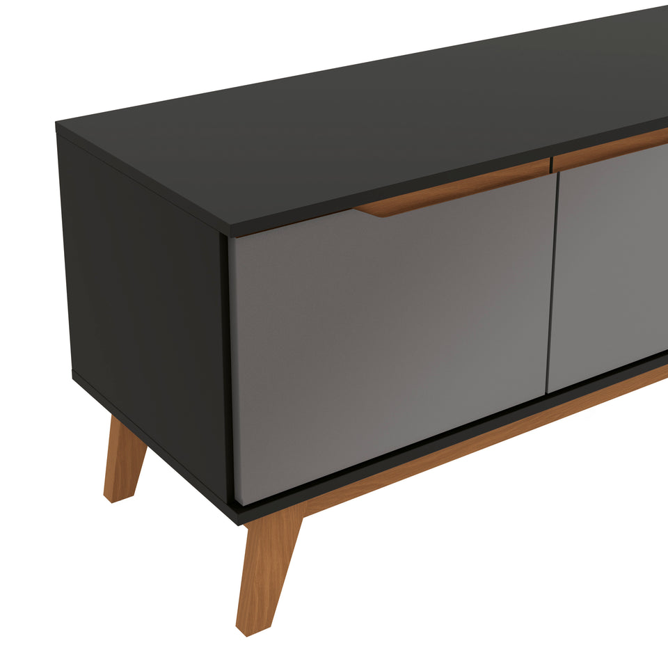 Mueble TV 85" Kappesberg 218cm con 3 Puertas Negro/Gris