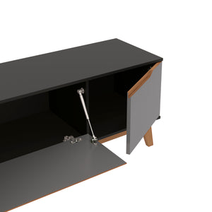 Mueble TV 85" Kappesberg 218cm con 3 Puertas Negro/Gris