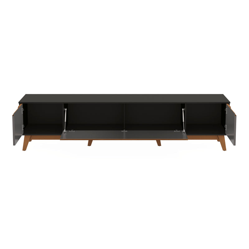 Mueble TV 85" Kappesberg 218cm con 3 Puertas Negro/Gris