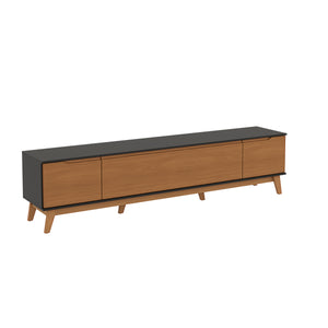 Mueble TV 85" Kappesberg 218cm con 3 Puertas Negro/Canela