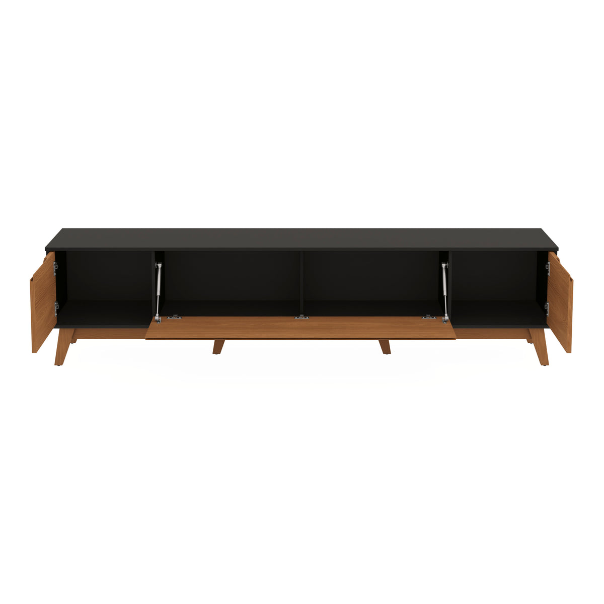 Mueble TV 85" Kappesberg 218cm con 3 Puertas Negro/Canela