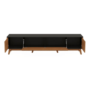Mueble TV 85" Kappesberg 218cm con 3 Puertas Negro/Canela