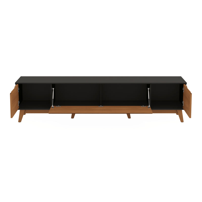 Mueble TV 85" Kappesberg 218cm con 3 Puertas Negro/Canela