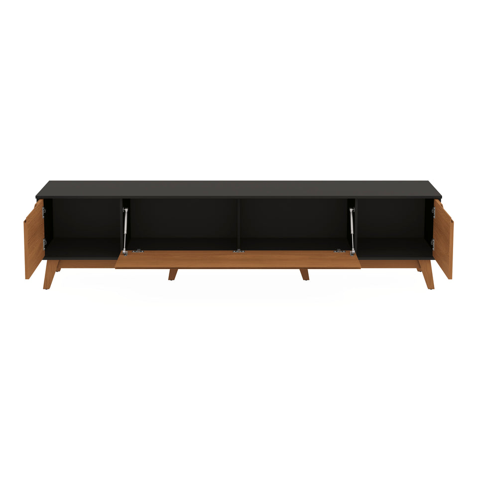 Mueble TV 85" Kappesberg 218cm con 3 Puertas Negro/Canela