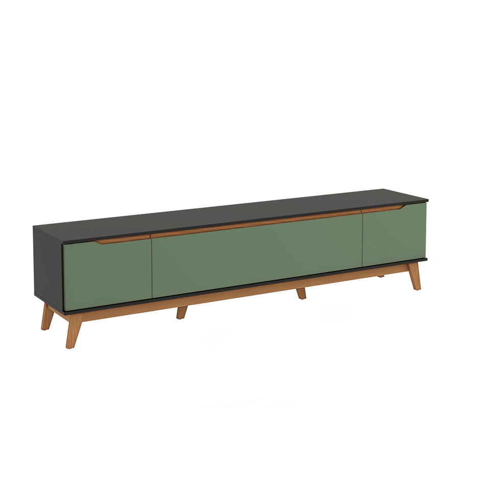 Mueble TV 85" Kappesberg 218cm con 3 Puertas Negro/Verde