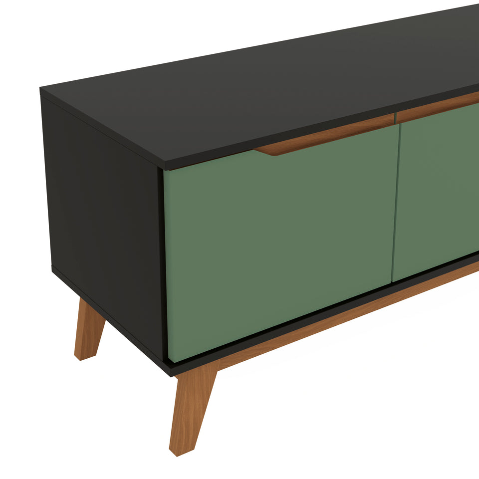 Mueble TV 85" Kappesberg 218cm con 3 Puertas Negro/Verde