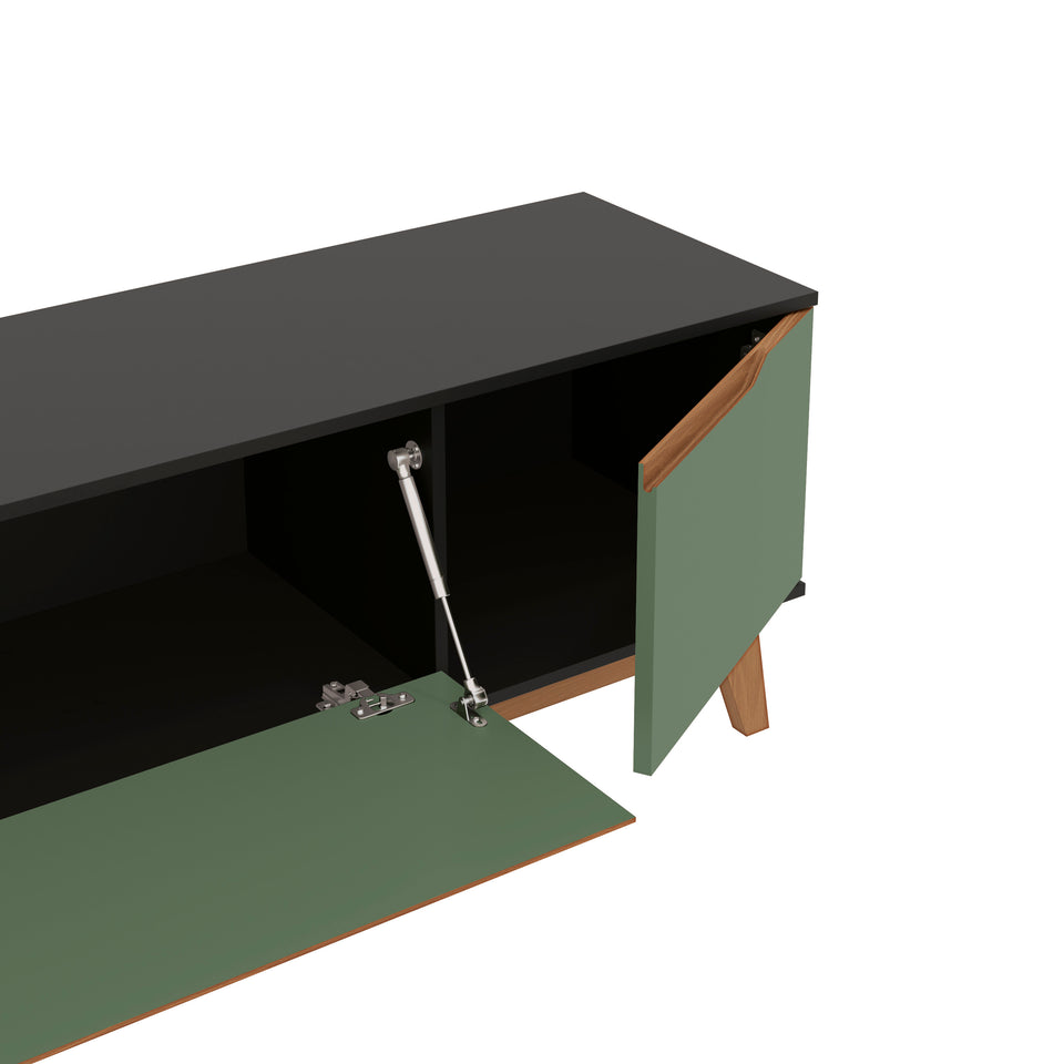 Mueble TV 85" Kappesberg 218cm con 3 Puertas Negro/Verde