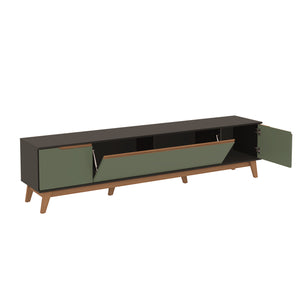 Mueble TV 85" Kappesberg 218cm con 3 Puertas Negro/Verde