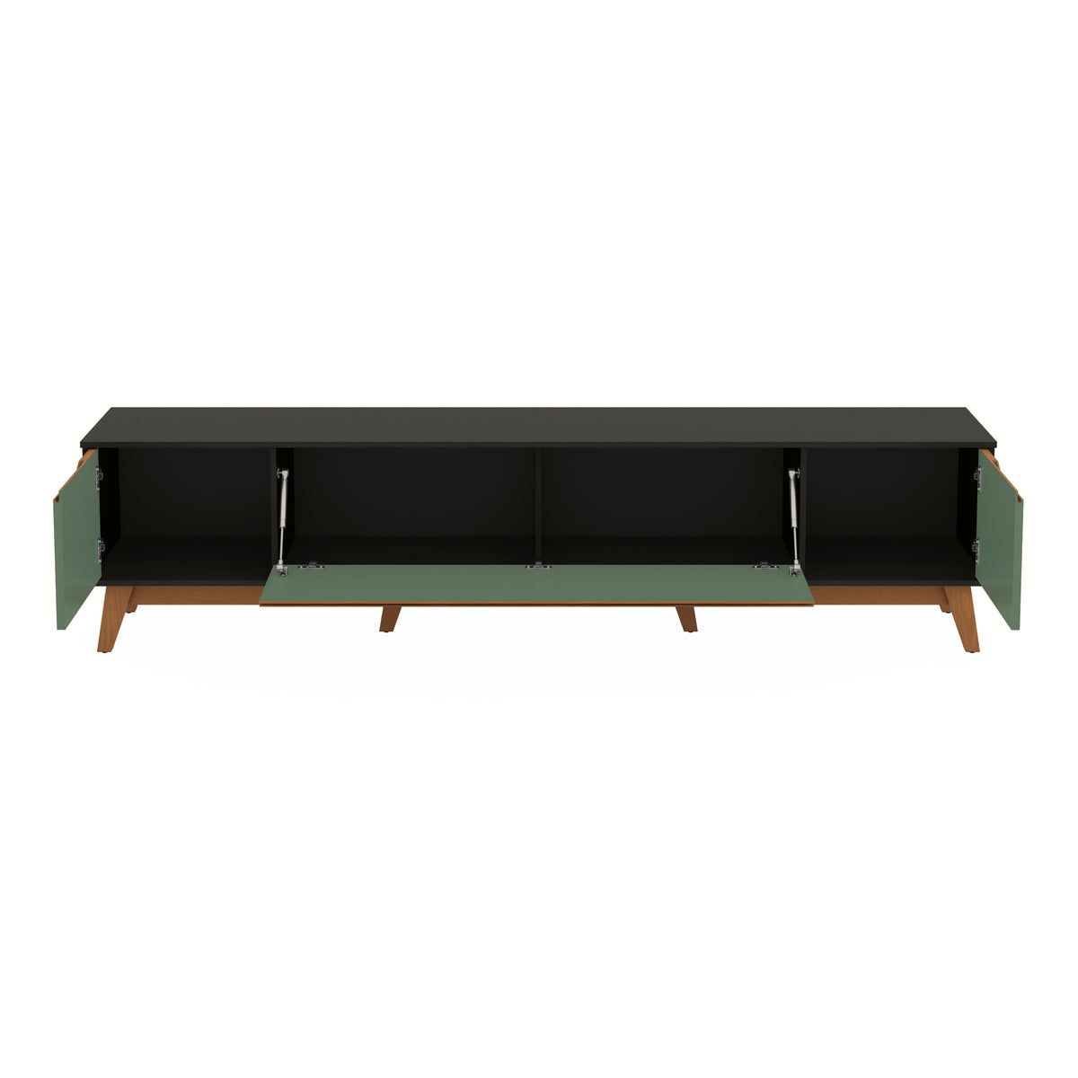 Mueble TV 85" Kappesberg 218cm con 3 Puertas Negro/Verde