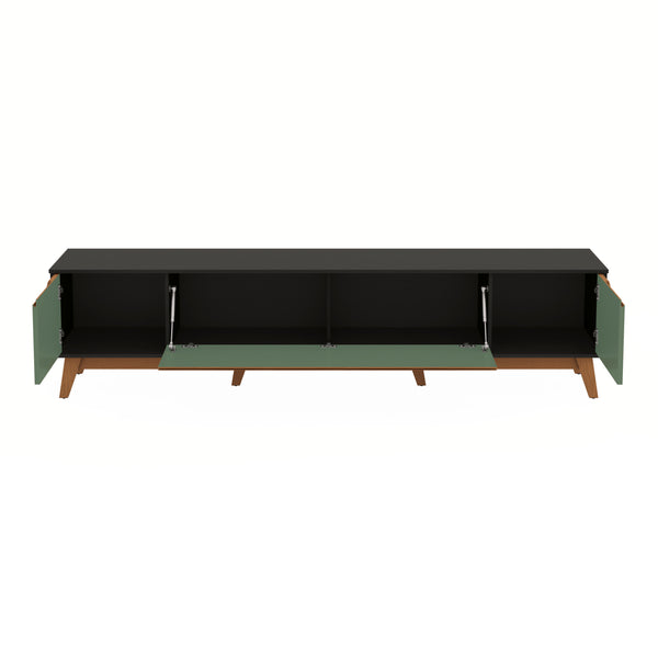 Mueble TV 85" Kappesberg 218cm con 3 Puertas Negro/Verde