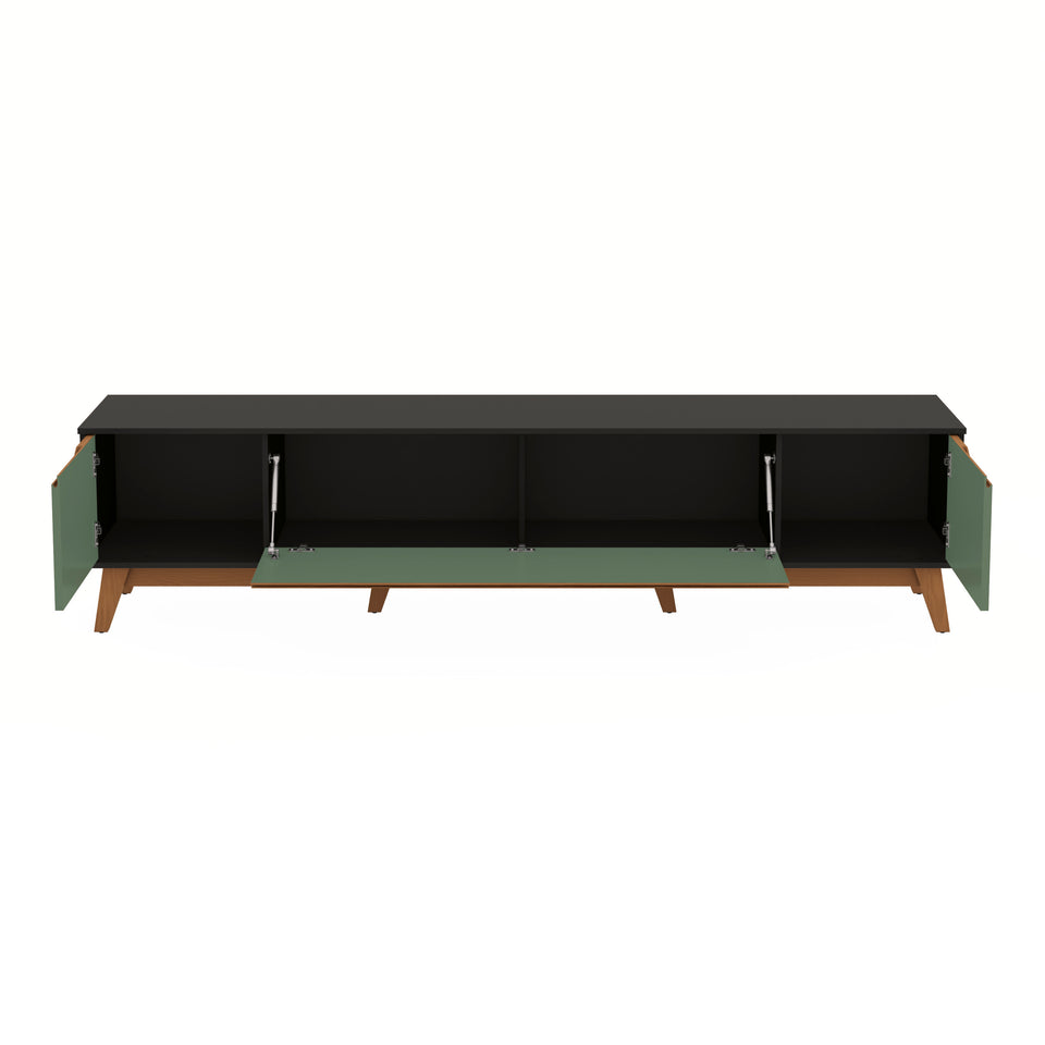 Mueble TV 85" Kappesberg 218cm con 3 Puertas Negro/Verde
