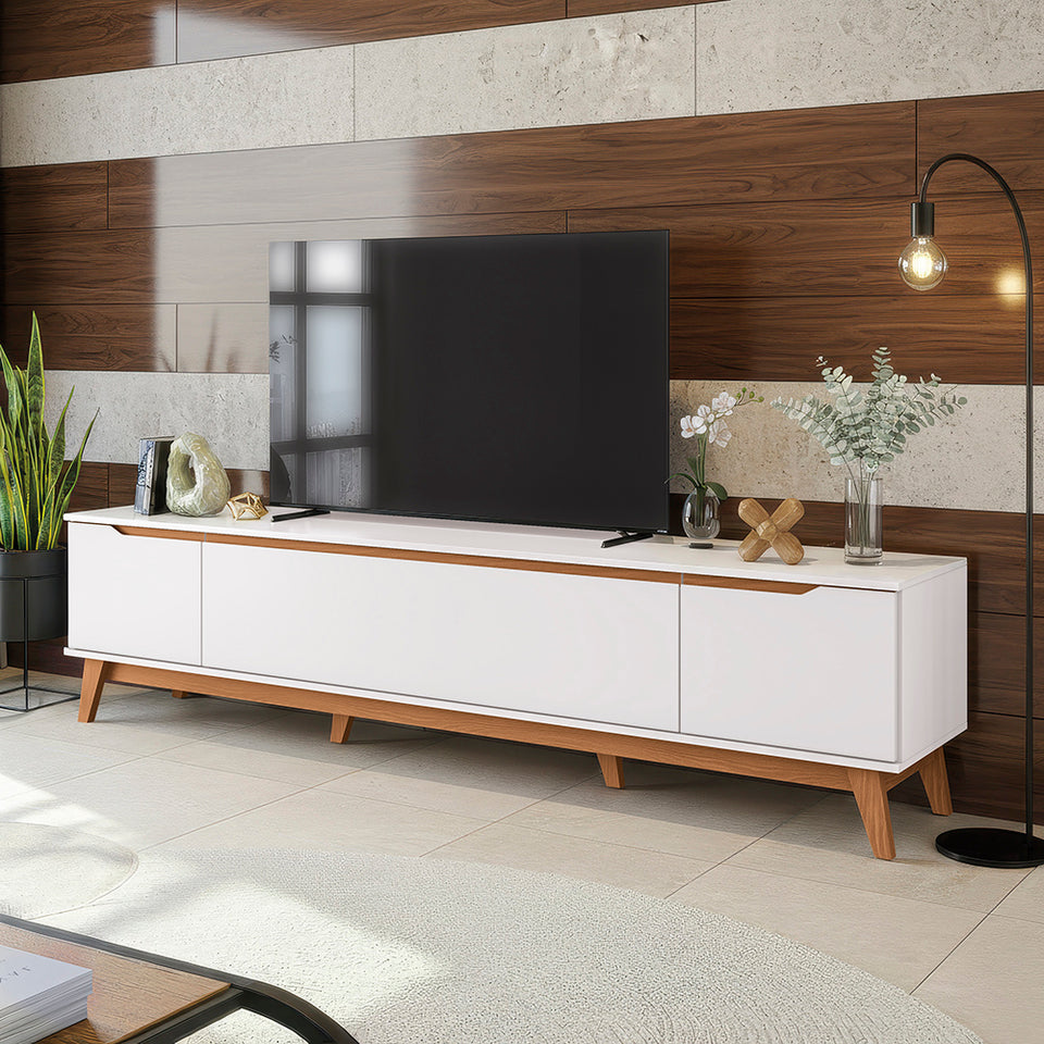 Rack TV 85" 218cm Blanco 3 Puertas Kappesberg