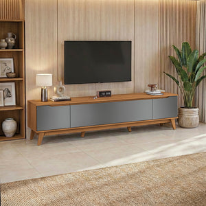 Mueble TV 85" 3 Puertas 218cm Canela/Gris Kappesberg